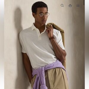 Polo Ralph Lauren Classic Fit Cotton-Linen Mesh Polo Shirt Men’s Sz Large